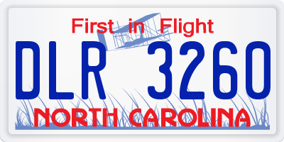 NC license plate DLR3260