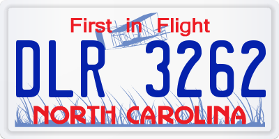 NC license plate DLR3262
