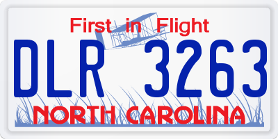 NC license plate DLR3263