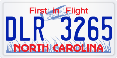 NC license plate DLR3265