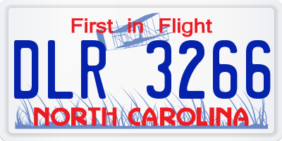 NC license plate DLR3266