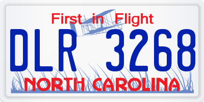 NC license plate DLR3268
