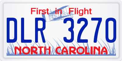 NC license plate DLR3270