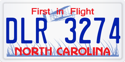 NC license plate DLR3274