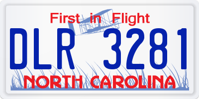NC license plate DLR3281
