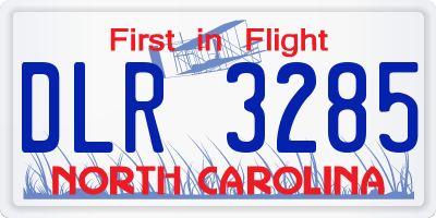 NC license plate DLR3285