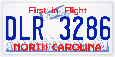 NC license plate DLR3286