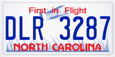 NC license plate DLR3287
