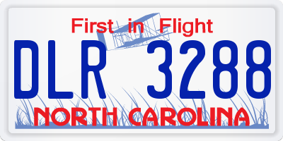 NC license plate DLR3288