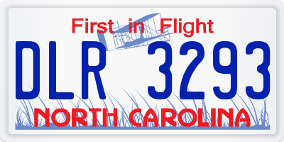 NC license plate DLR3293