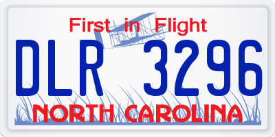 NC license plate DLR3296