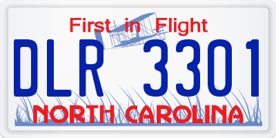 NC license plate DLR3301