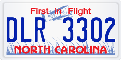 NC license plate DLR3302