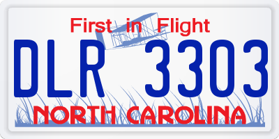 NC license plate DLR3303