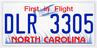 NC license plate DLR3305