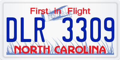 NC license plate DLR3309