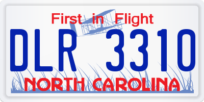 NC license plate DLR3310