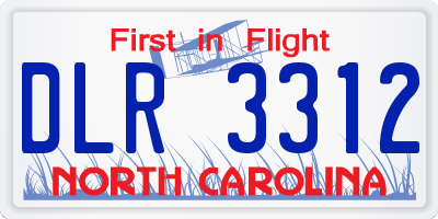 NC license plate DLR3312