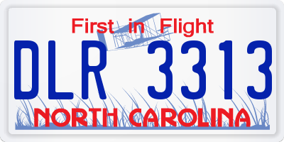NC license plate DLR3313