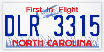NC license plate DLR3315