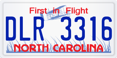 NC license plate DLR3316