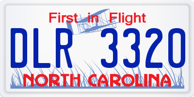 NC license plate DLR3320
