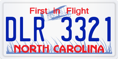 NC license plate DLR3321