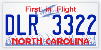 NC license plate DLR3322