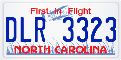 NC license plate DLR3323
