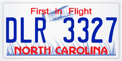 NC license plate DLR3327