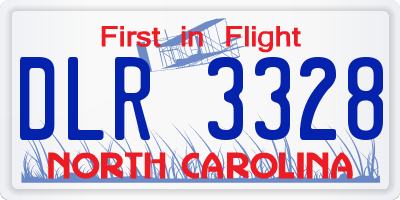 NC license plate DLR3328