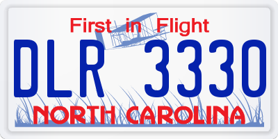 NC license plate DLR3330