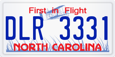 NC license plate DLR3331