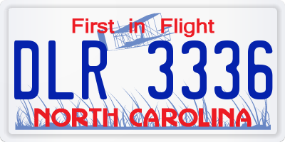 NC license plate DLR3336