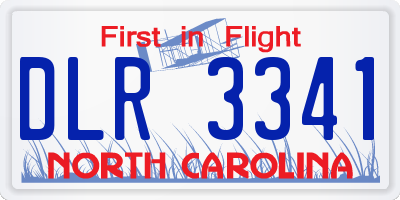 NC license plate DLR3341