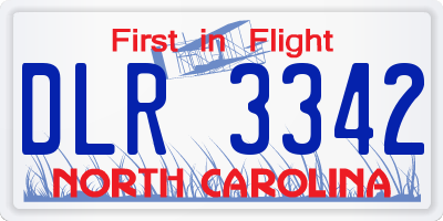 NC license plate DLR3342
