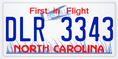 NC license plate DLR3343