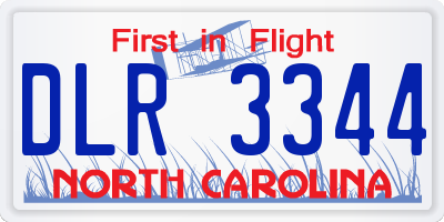 NC license plate DLR3344