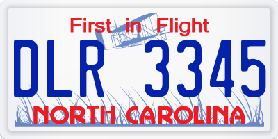 NC license plate DLR3345