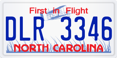 NC license plate DLR3346