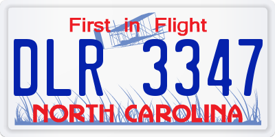 NC license plate DLR3347