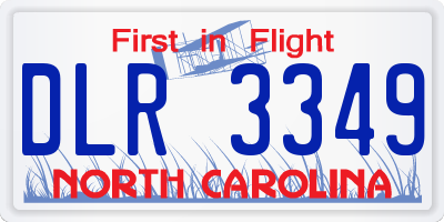NC license plate DLR3349