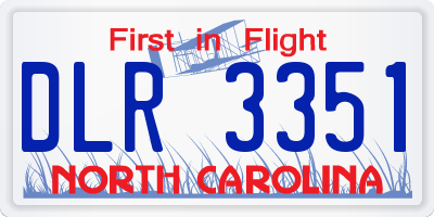 NC license plate DLR3351