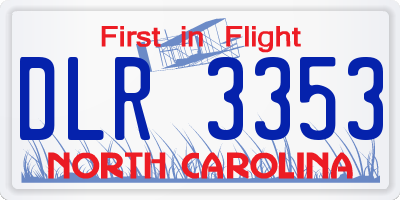 NC license plate DLR3353