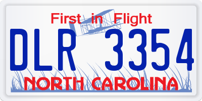 NC license plate DLR3354