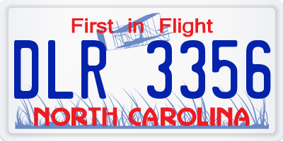 NC license plate DLR3356