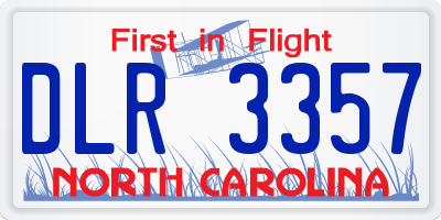 NC license plate DLR3357