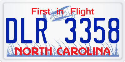 NC license plate DLR3358