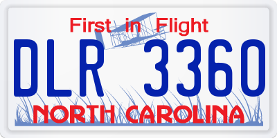 NC license plate DLR3360