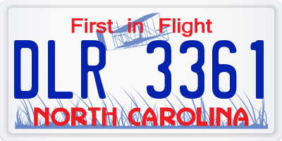NC license plate DLR3361